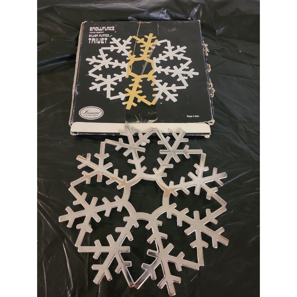 Leonard Silver Plated Snowflake Hot Plate Trivet Wall Hanger Made In Italy
